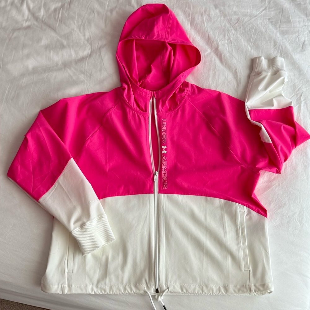 Under armor pink lightweight jacket